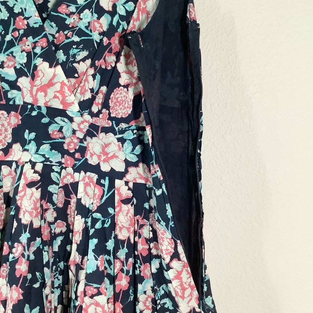 DIVA DOLLZ Fit & Flare Floral Cotton Dress M Retro Pinup Cottagecore Boho Navy - Picture 12 of 14